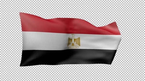 Realistic Waving Egypt Flag Animation