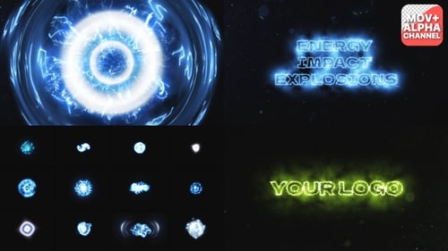 Energy Impact Explosions | Motion Graphics Pack