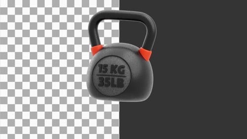 3D Animation of Kettlebell | Alpha Channel