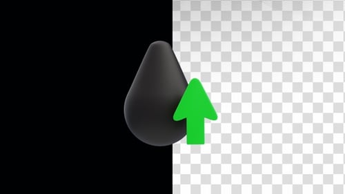 3D animation of oil price increase concept with rising arrow