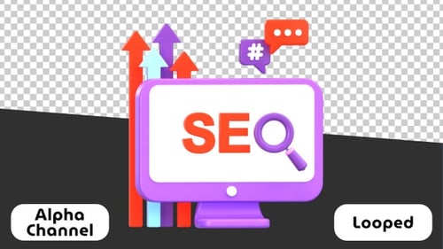 3D SEO Search Engine Optimization and Marketing Animation | Alpha Channel