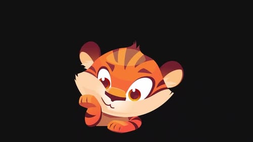 Süßer kleiner Tiger 2D | Alpha-Kanal