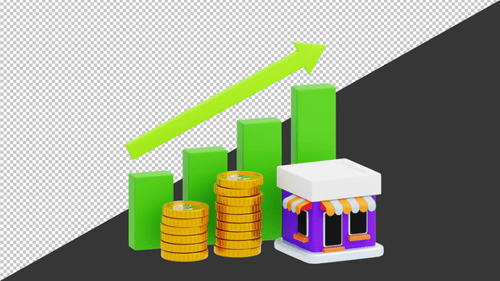 3D Animation of Business Growth | Alpha Channel