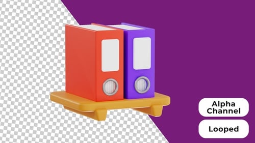 3D Animated File Folder | Alpha Channel