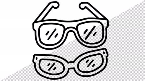 Animated Hand-Drawn Sunglasses Icons Wiggle Effect