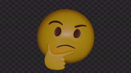 Animated 3D Thinking Emoji Character