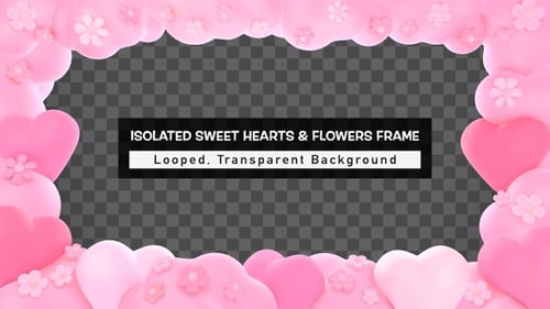 Isolated Sweet Hearts And Flowers Frame