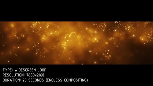 Golden Shimmering Particles Abstract Loop Background