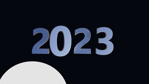Modern Metallic 3D New Year 2023 Countdown Title
