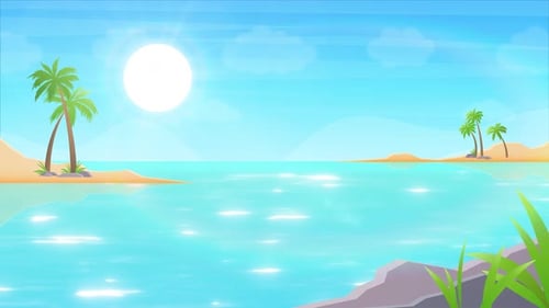 Cartoon Ocean Looped + 4k