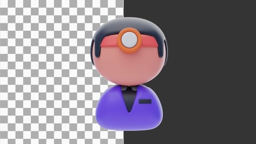 3D Animation of Professional Dentist at Work | Alpha Channel