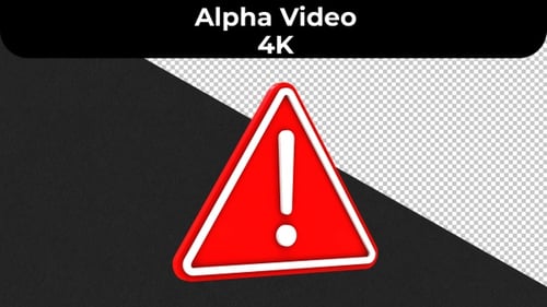 Animated 3D Red Warning Exclamation Mark Icon