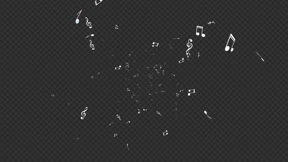 Falling Musical Notes Animation Background, on Alpha Channel, Loop ...