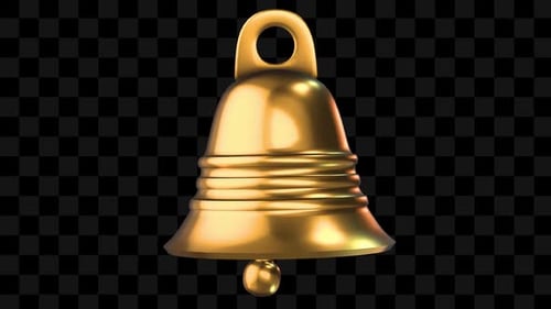 Animated Golden Bell Notification Ringing
