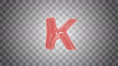 Animated Fluid Red Letter K