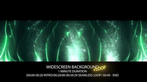 Dynamic Green Fluid Light Particles Abstract Looping Background