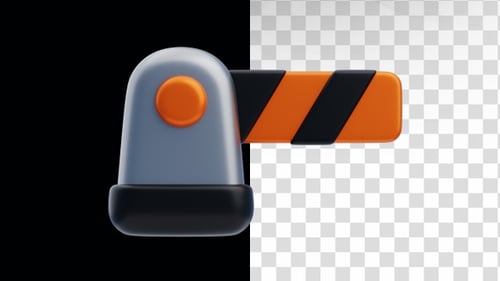 Animação 3D de Car Barrier no Alpha Channel