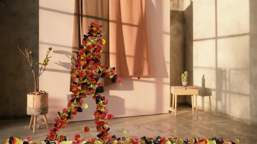 Superposición de bailarina de Hip-Hop con sabor a fruta