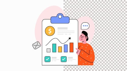 Accounting Report Animation Alpha Channel