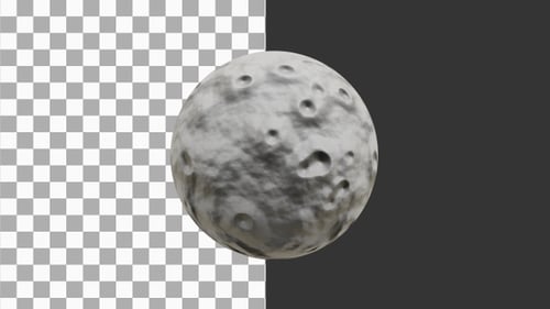 3D Animation of Realistic Full Moon with Crater Details | Alpha Channel