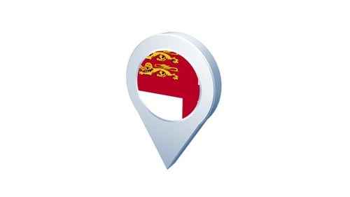 Pin-Symbol mit der Sark-Flagge
