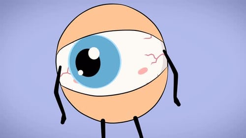Animated Cartoon Eyeball Character with Dynamic Expressions