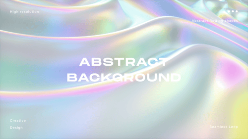 White Holographic Glossy Shapes Flowing Abstract Backdrop Loop
