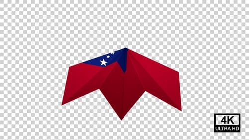 Avión de papel de la bandera de Samoa