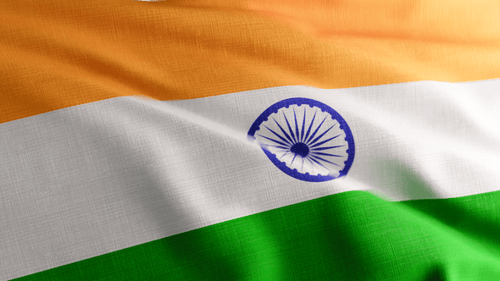 Realistic Waving Indian Flag Fabric Loop Animation