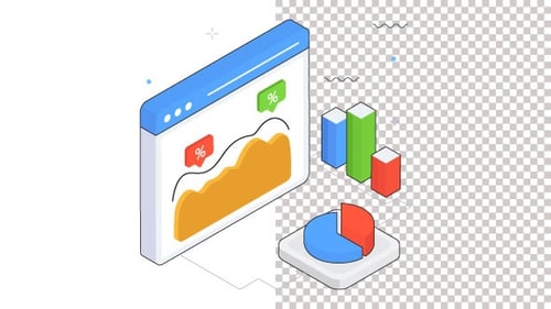 Market Growth Animation Alpha Channel
