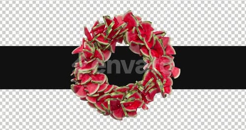 3D-Ring aus Wassermelonenscheiben auf Alpha