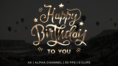 Decorative Happy Birthday To You Text Reveal