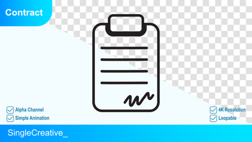 Minimalist Contract Document Icon Animation Loop