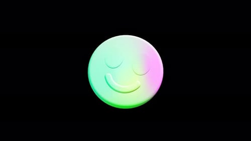 Fluid Gradient Rotating Smiley Face Animation