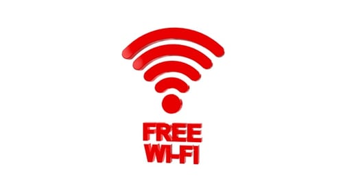 Animated 3D Free Wi-Fi Symbol with Text Reveal