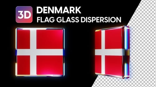 3D Glossy Rotating Denmark Flag Icon