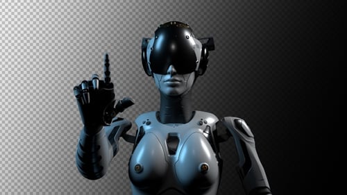 The ROBOT performs an action, . there is an alpha channel