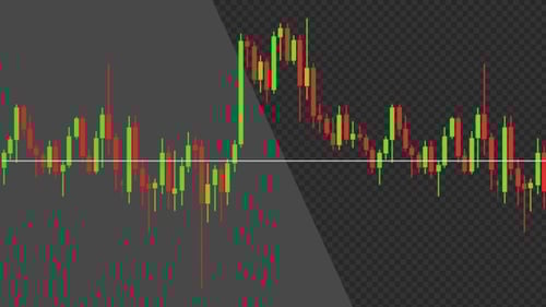 3D Animation of Forex Trading Stock Exchange Candlesticks Chart | Alpha Channel