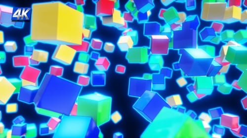 Colorful Cubes Explosion