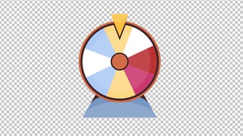 Flat Design Colorful Spinning Wheel Animation