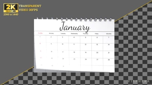 Realistic Desk Calendar Page Turn Animation