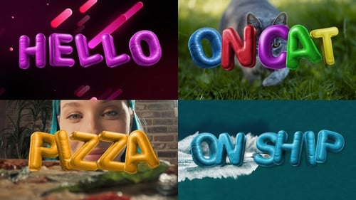 Animated Inflatable Balloon 3D Text Titles