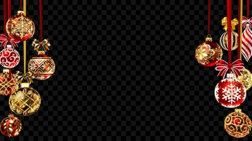 Elegant Christmas Ornament Border Frame