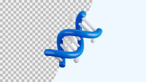 3D Animation Icon of DNA | Alpha Channel