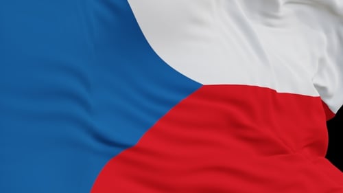Vertical Waving Czech Republic Flag Animation with Alpha
