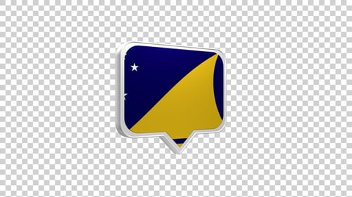 Animated 3D Tokelau Flag Speech Bubble Icon