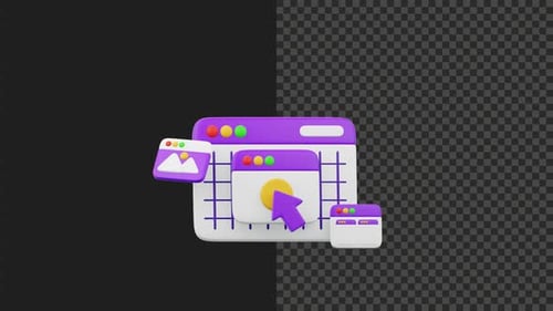 3D Cute Design Portfolio Website Illustration Animation | 4K Transparent Background