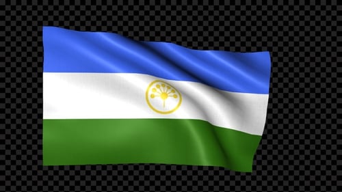 Animated Bashkortostan Flag Waving Loop with Alpha