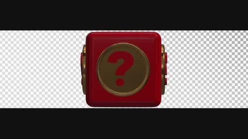 Question mark Red and gold color box loop animation
