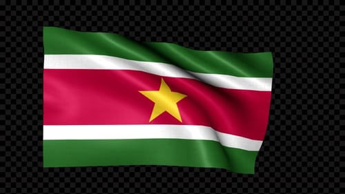 Suriname Flag Waving Seamless Loop Animation